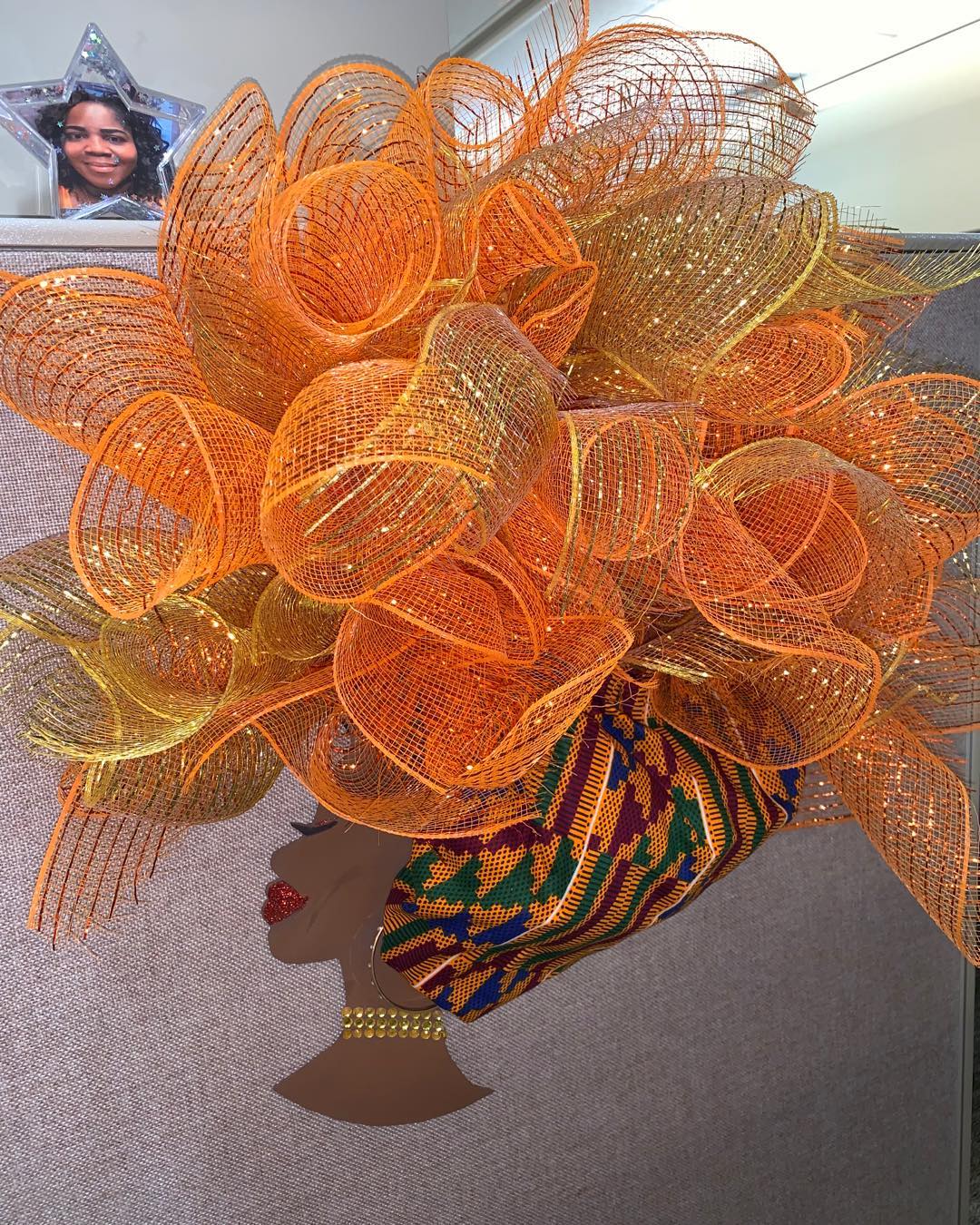 Orange deco mesh wreath